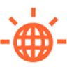 Innovation globe - icon orange
